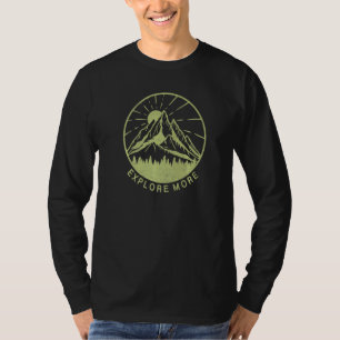 Camiseta Explore Mais Montanhas Vintage Fora de Viagem Natu