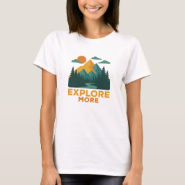 Camiseta Explore mais - Retro Mountain & Forest Adventure