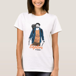 Camiseta Explore o acampamento invisível e o Engraçado da A