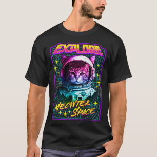Camiseta Explore o Espaço Meowter Estilo Astronauta dos Ano