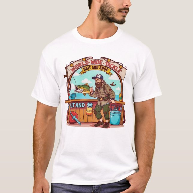 Camiseta Explore o Mundo da Pesca (Frente)