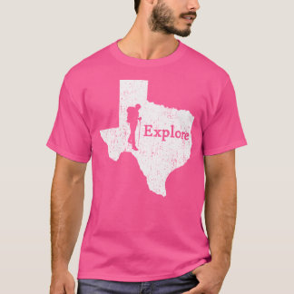 Camiseta Explore o Texas State Map Mountain Hiking Shirt