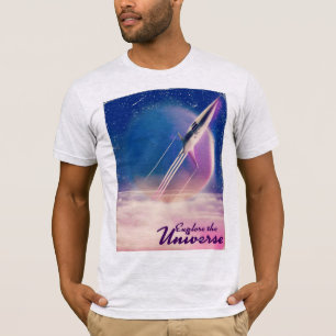 Camiseta Explore o Universo Cartaz vintage do espaço