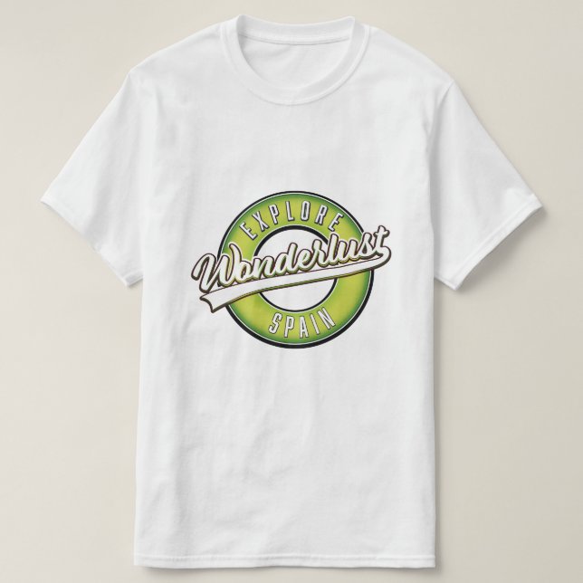 Camiseta Explore o Wonderlust da Espanha (Frente do Design)