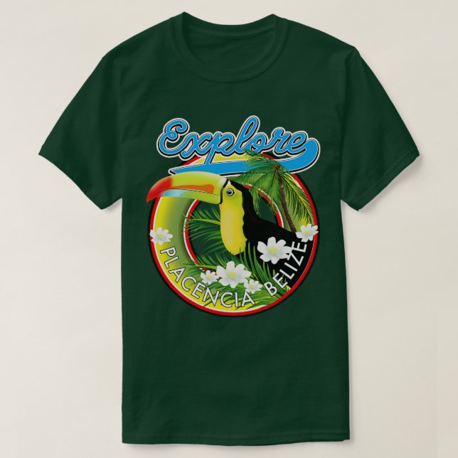 Camiseta Explore Placencia Belize viagem (Frente do Design)