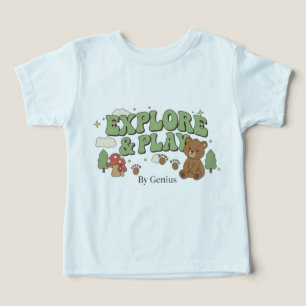 Camiseta Explore & Play, Urso Floresta Retro Groov