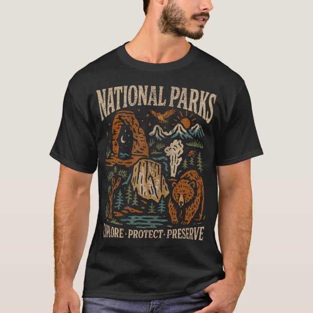 Camiseta Explore Proteger Preservar Parque Nacional do Urso (Frente)