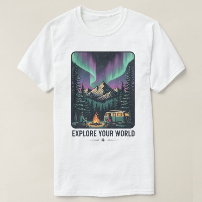 Camiseta Explore seu aventura mundial (Frente do Design)