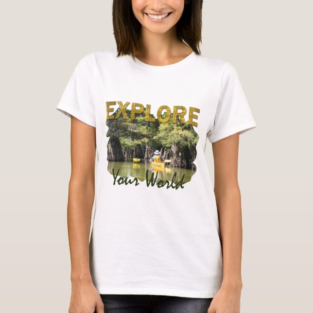Camiseta Explore seu mundo - Kayaking (Frente)