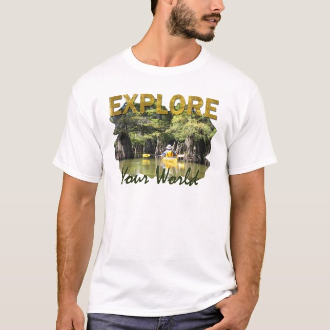 Camiseta Explore seu mundo - Kayaking (Frente)