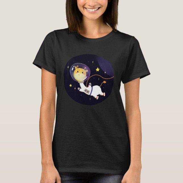 Camiseta Explore the Universe Cute Baby Giraffe Astronaut G (Frente)