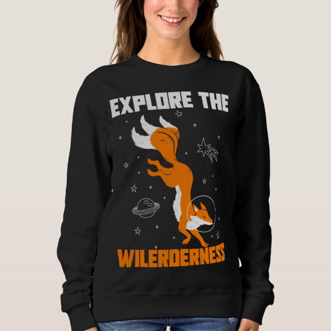 Camiseta Explore The Wilderness Space Astronaut Fox (Frente)