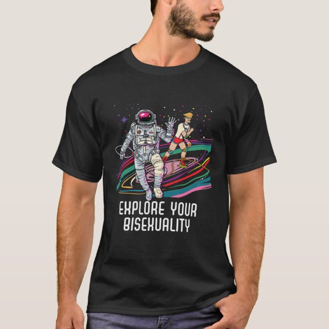 Camiseta Explore Your Bisexuality Bi Bisexual Rainbow Pride (Frente)