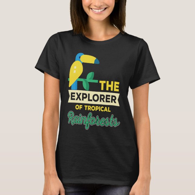 Camiseta Explorer Of Rainforest Tropical Parrot Nature (Frente)