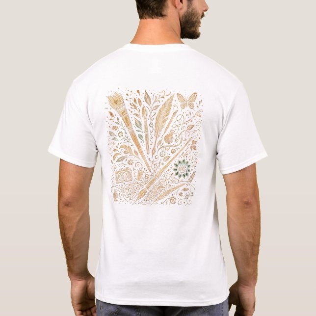 Camiseta Explosão de Arte Artesanal Detalhada para (Verso)