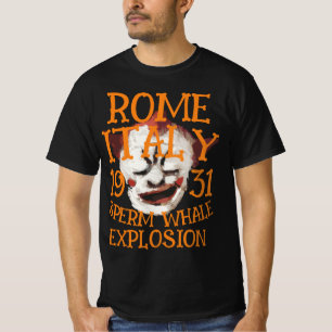 Camiseta Explosão de Baleia Cachalote ROMA ITÁLIA 1931