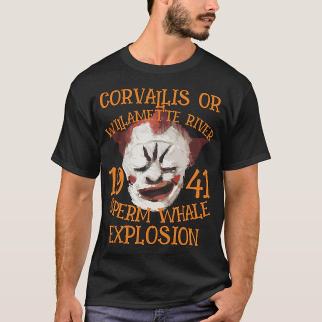 Camiseta Explosão de baleia de esperma CORVALLIS OREGON 194 (Frente)