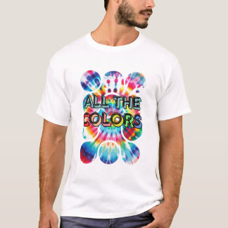 Camiseta Explosão de Cores Tie-Dye Estilo Retro