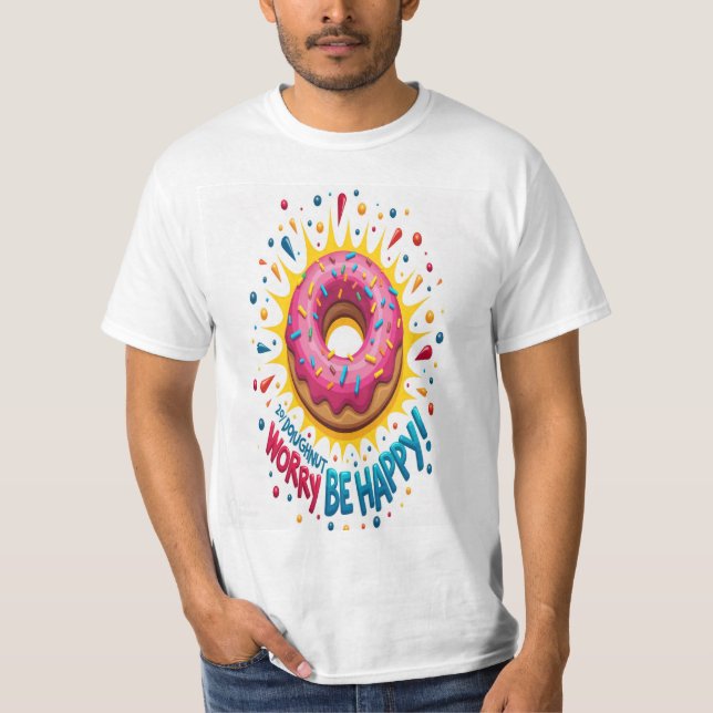 Camiseta Explosão de Donut Caprichoso em Arte Pop (Frente)