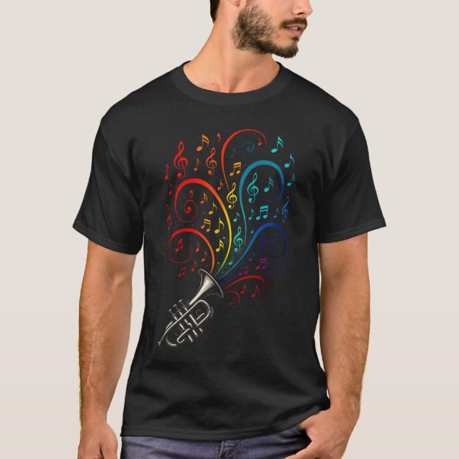 Camiseta Explosão de Notas de Jazz - Música de Saxofone (Frente)