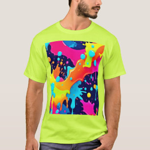 Camiseta Explosão de pintura neon