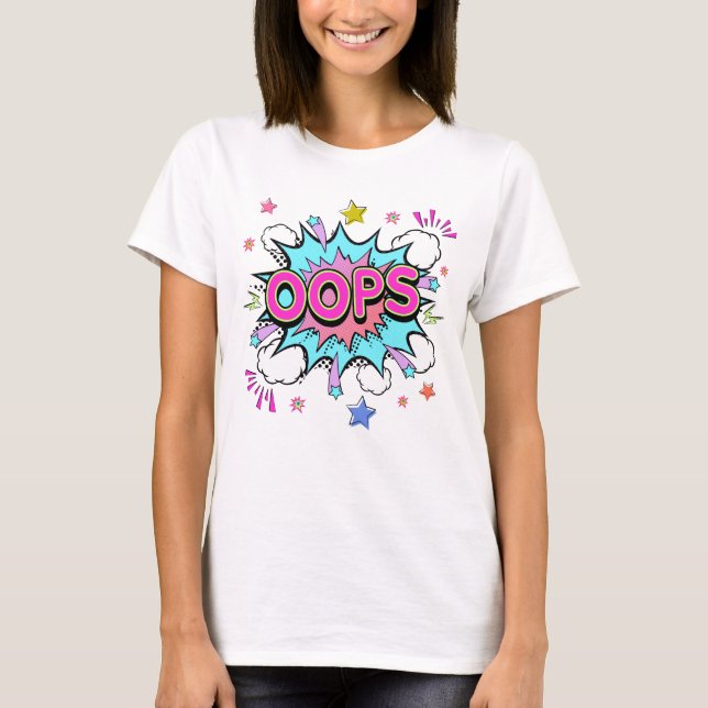 Camiseta Explosão de Pop de Oops (Frente)