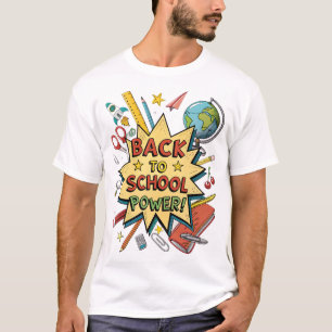 Camiseta Explosão de Suprimentos Escolares de Pop Art – Vol