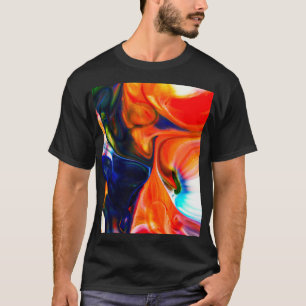 Camiseta Explosão de tinta digital: Abstrato colorido