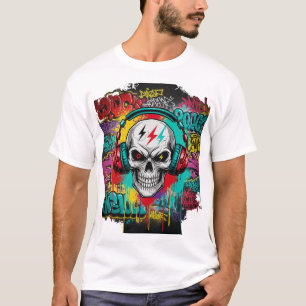 Camiseta Explosão do Grafite do crânio rebelde Estrada ur