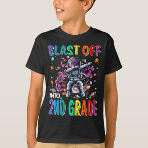 Camiseta Explosão Em Foguete De segundo De Volta À Escola