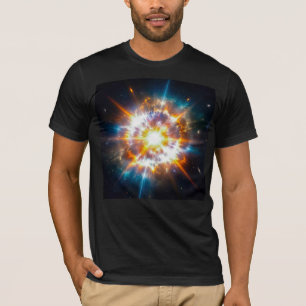 Camiseta Explosão Espacial de Supernova Cósmica Vibrante Gr