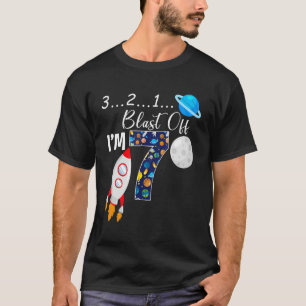 Camiseta Explosão Exterior De 7 Anos Crianças 7 Birthda