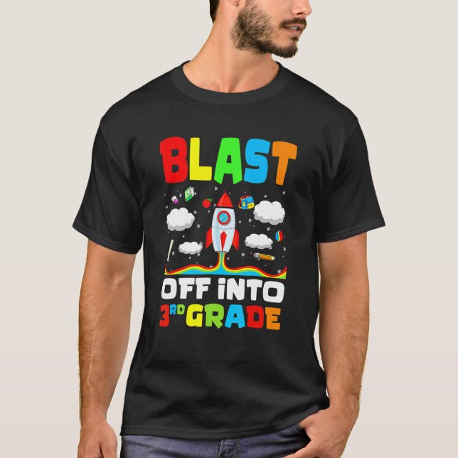 Camiseta Explosão No Foguete De 3º Grau Primeiro Dia Da Esc (Frente)