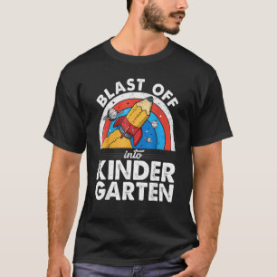 Camiseta Explosão No Lápis De Foguete Do Jardim Do Infantár