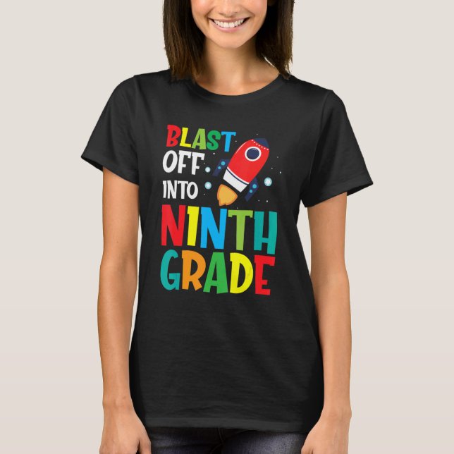 Camiseta Explosão Para Crianças Do Primeiro Dia Do 9º Ano (Frente)