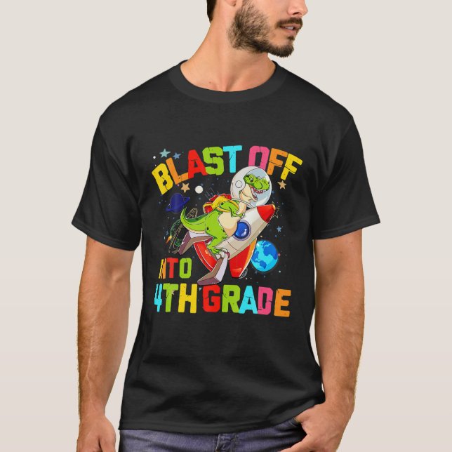 Camiseta Explosão Para O Astronauta Dinossauro Da 4ª Série  (Frente)