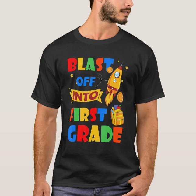 Camiseta Explosão Para O Foguete De Primeiro Grau No Primei (Frente)
