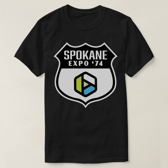 Camiseta Expo 74 Spokane Worlds Fair Retro Shield Multicolo (Frente do Design)