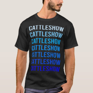 Camiseta Exposição de Gado de Texto Azul Exposição de Vaca