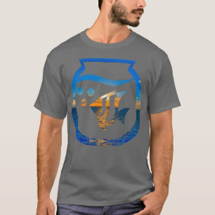 Camiseta Exposição dupla de peixes em aquário