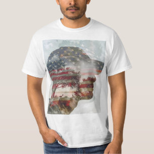 Camiseta Exposição dupla do Homem Patriótico