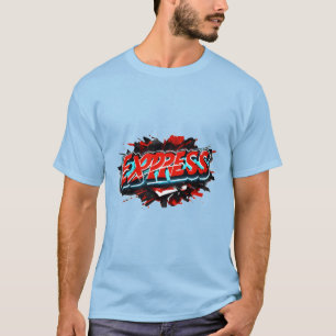 Camiseta EXPRESS: Grafite-Estilo 3D, Design de Camisa-T Met