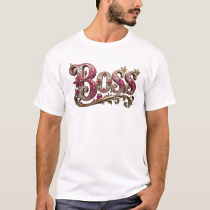 Camiseta Expressão Artística BOSS Rosa na Moda