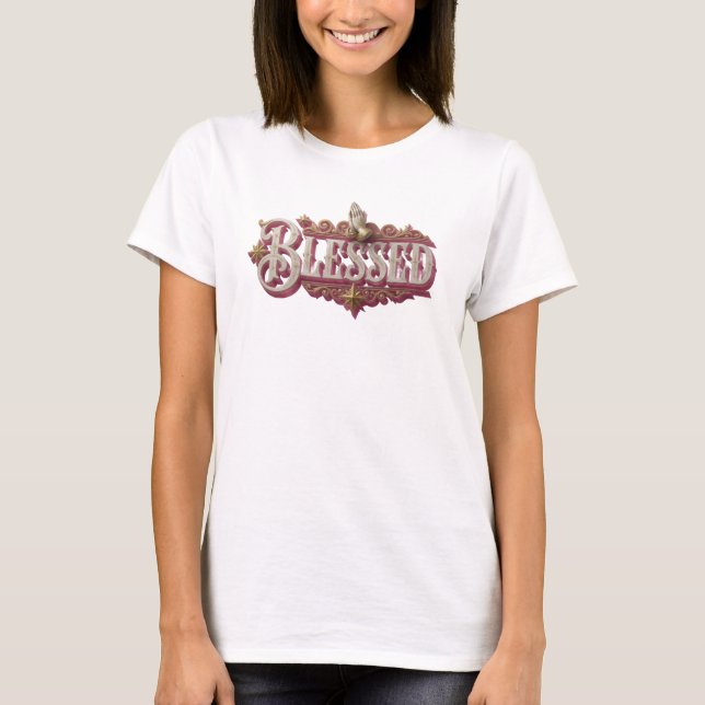 Camiseta Expressão Artística Retro ABENÇOADA (Frente)