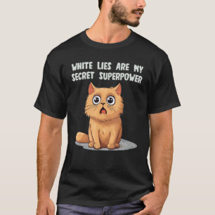 Camiseta Expressão de gato engraçado com ideias de mentira