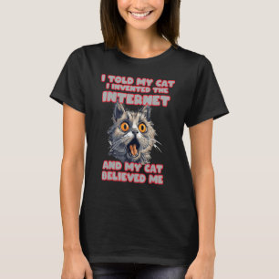 Camiseta Expressão Engraçada de Cat para Amantes de Memória