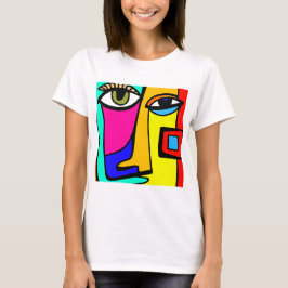 Camiseta Expressão Radiante: Colorida Abstrato