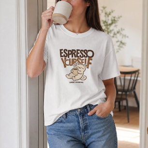 Camiseta Expresse-se Espresso Café Fofo Gato – Caféina Dive