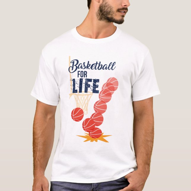 Camiseta Expresse sua paixão com nosso basquete para a vida (Frente)