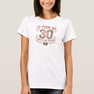 Camiseta Expressivo Rosa TOOK 30 LOOK GOOD 2D Personalizado